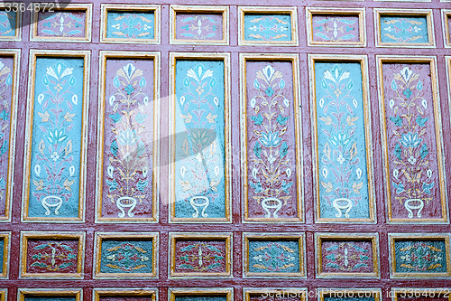 Image of line in morocco africa old tile  colorated floor ceramic abstrac