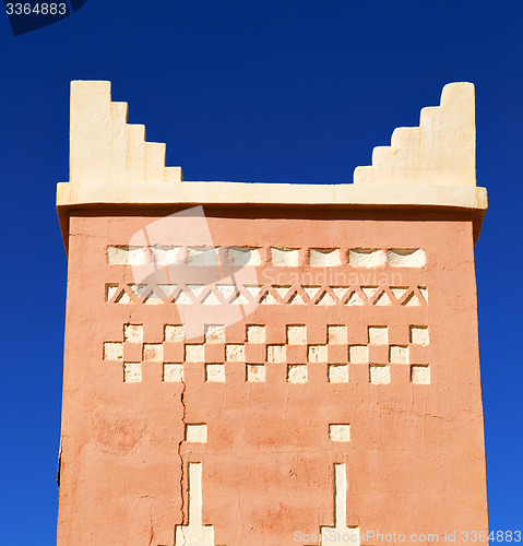 Image of todra  the history in maroc africa  minaret religion and  blue  