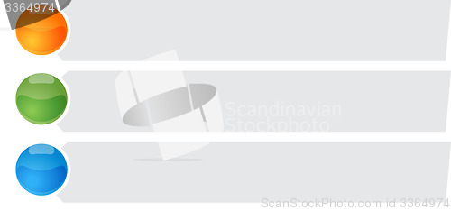 Image of Three Blank business diagram bullet liet illustration