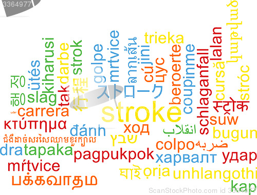 Image of Stroke multilanguage wordcloud background concept