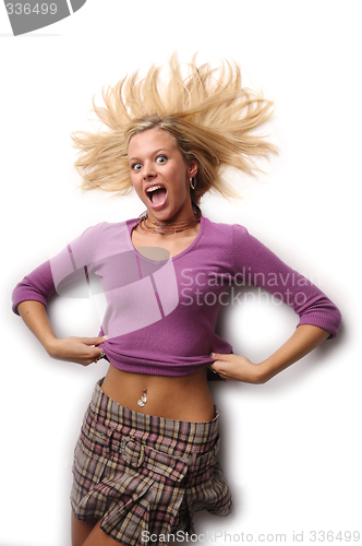 Image of surprised pretty sexy blond hair young woman