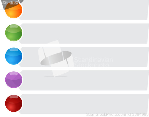 Image of Five Blank business diagram bullet liet illustration
