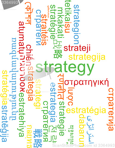 Image of Strategy multilanguage wordcloud background concept