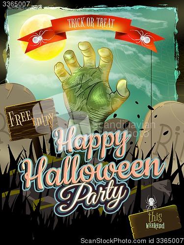 Image of Invitation to zombie party. EPS 10
