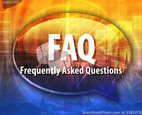 Image of FAQ acronym word speech bubble illustration