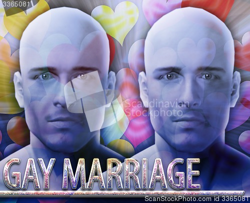 Image of Gay marriage Abstract concept digital illustration