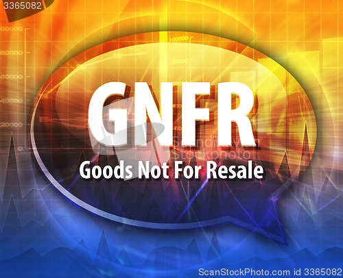 Image of GNFR acronym word speech bubble illustration