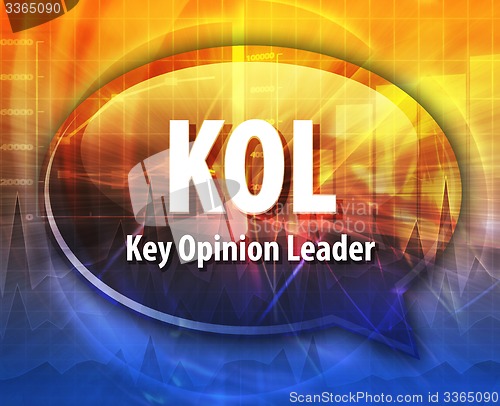 Image of KOL acronym word speech bubble illustration