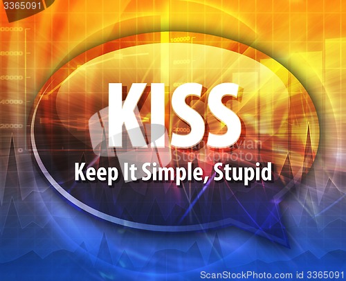 Image of KISS acronym word speech bubble illustration