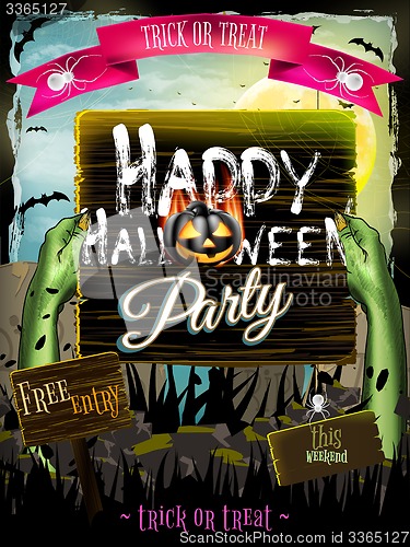 Image of Invitation to zombie party. EPS 10