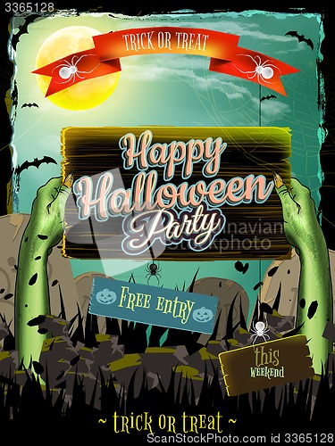 Image of Invitation to zombie party. EPS 10