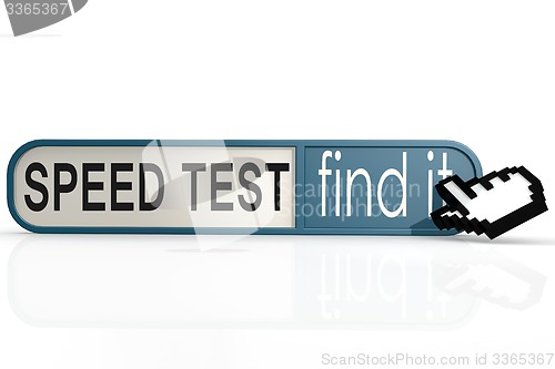 Image of Speed test word on the blue find it banner