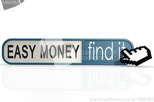 Image of Easy Money word on the blue find it banner