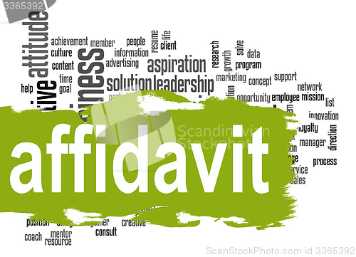 Image of Affidavit word cloud with green banner