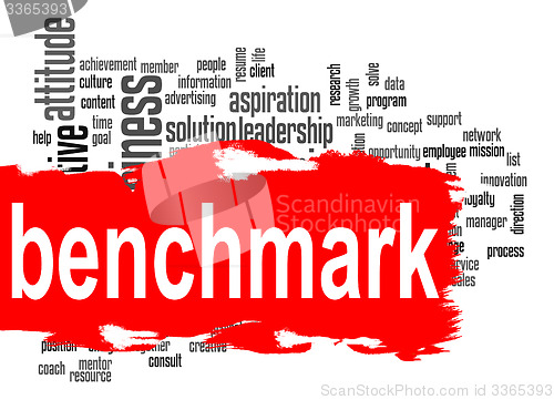 Image of Benchmark word cloud with red banner