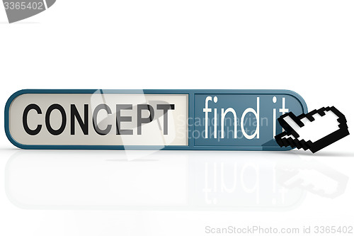 Image of Concept word on the blue find it banner