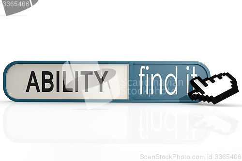 Image of Ability word on the blue find it banner