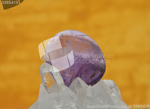 Image of Amethyst on rock crystal