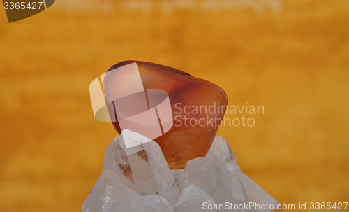 Image of Carnelian on rock crystal