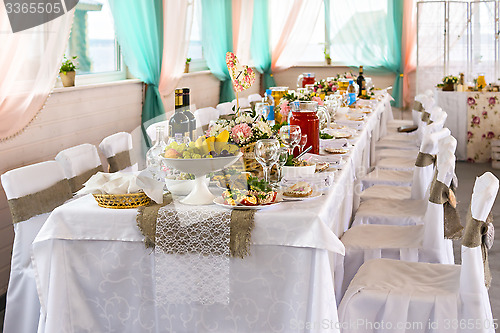 Image of Wedding festive food table