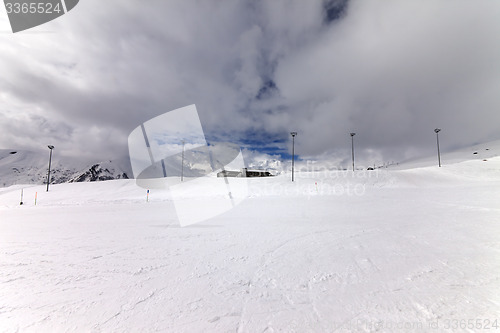 Image of Ski slope in wind day before storm