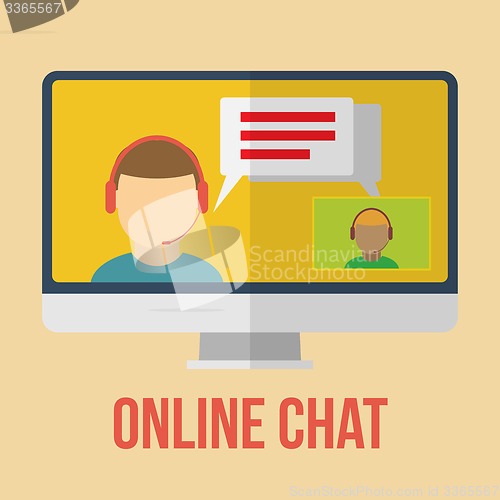 Image of Online chat icon. Flat design vector illustration. 