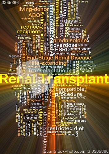Image of Renal transplant background concept glowing