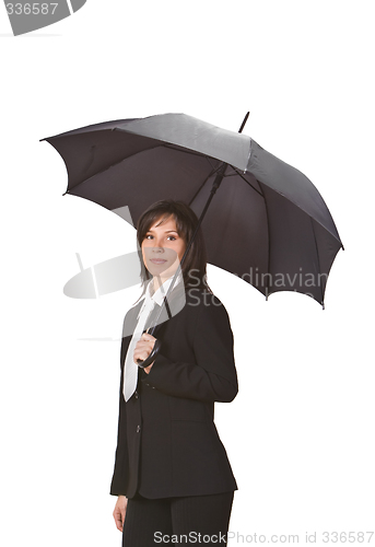 Image of Businesswoman with umbrella