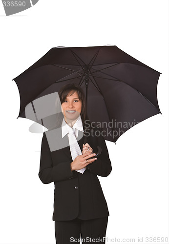 Image of Businesswoman with umbrella