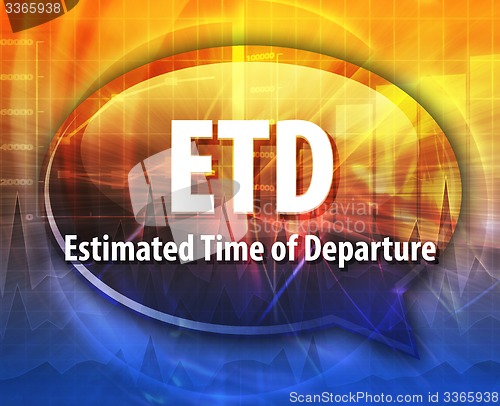 Image of ETD acronym word speech bubble illustration