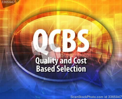 Image of QCBS acronym word speech bubble illustration