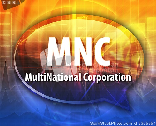 Image of MNC acronym word speech bubble illustration