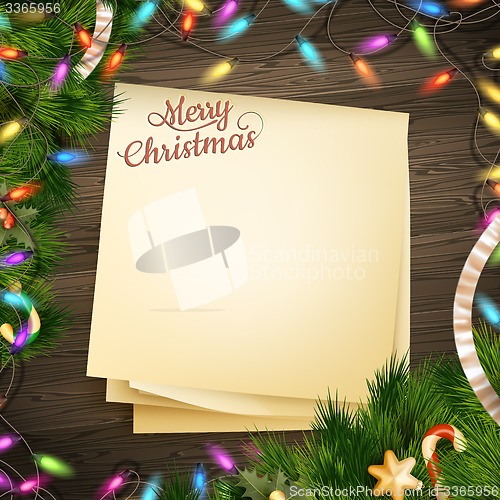 Image of Paper note banner Christmas decoration. EPS 10