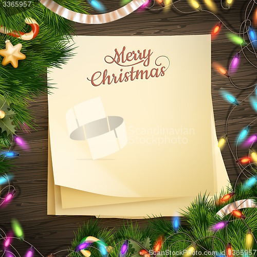 Image of Paper note banner Christmas decoration. EPS 10