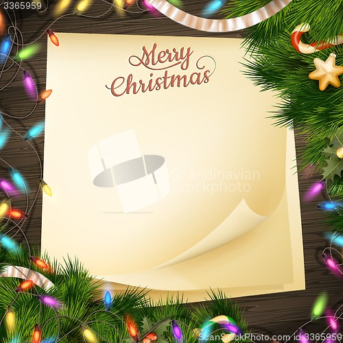 Image of Paper note banner Christmas decoration. EPS 10