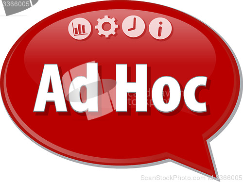 Image of Ad Hoc Business term speech bubble illustration