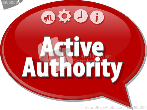 Image of Active authority Business term speech bubble illustration