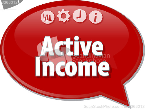 Image of Active income Business term speech bubble illustration