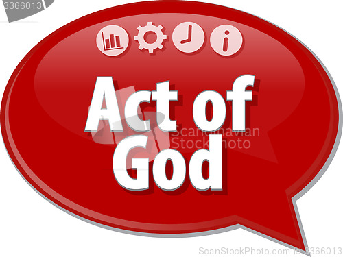 Image of Act of God Business term speech bubble illustration