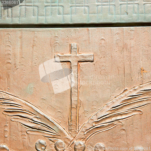 Image of texture of a brown old door in italy europe