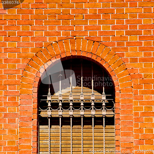 Image of in europe italy milan old architecture and venetian blind wall