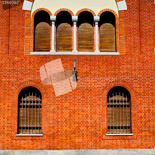 Image of in europe italy milan old architecture and venetian blind wall
