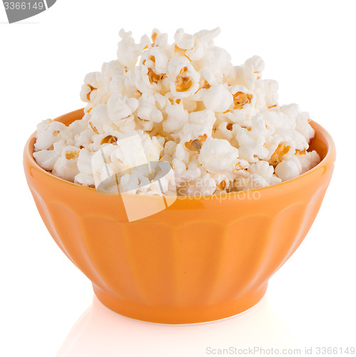 Image of Popcorn in a orange bowl