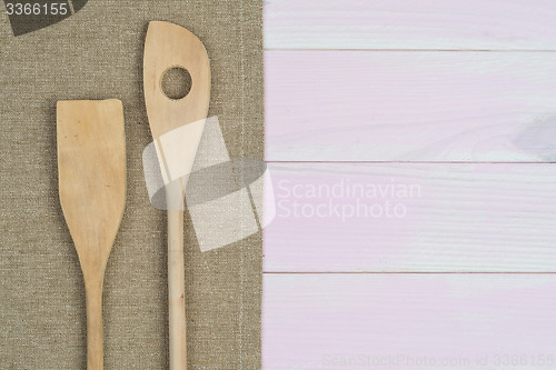 Image of Kitchenware on beige towel