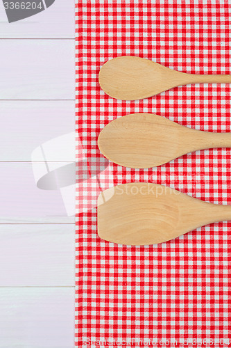 Image of Kitchenware on red towel