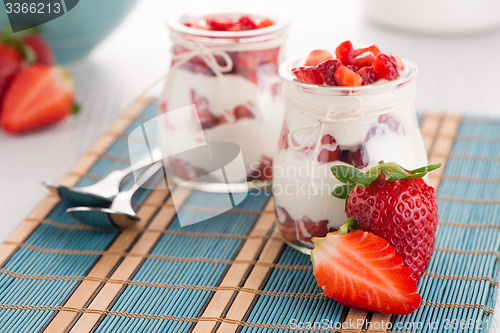 Image of Strawberries desert with cream