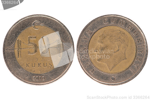 Image of 50 turkish kurus coin