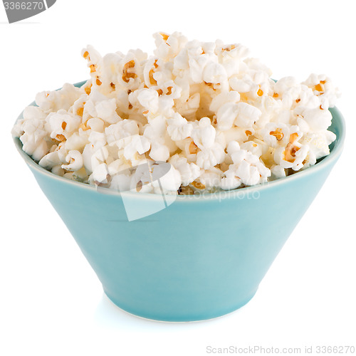 Image of Popcorn in a blue bowl