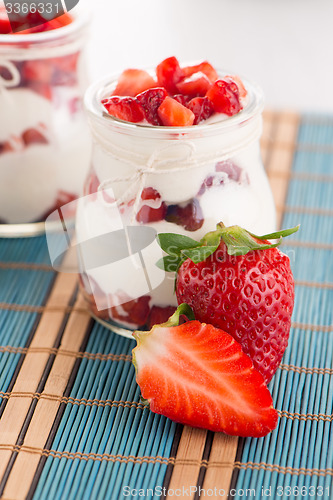 Image of Strawberries desert with cream
