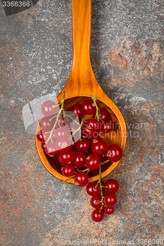 Image of Currants in a wooden spoon